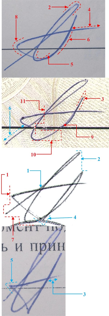 Изображения сравнительных образцов подписей Иванова И.И.